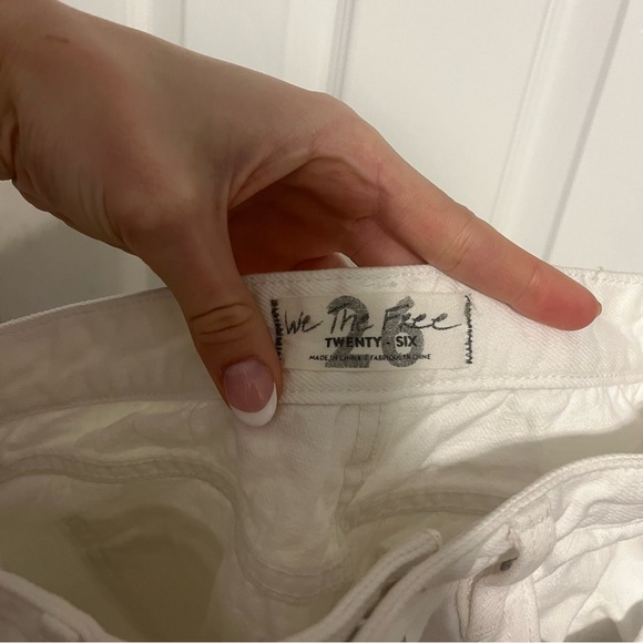 Free People High Rise Straight Flare Jeans White - Picture 5 of 12